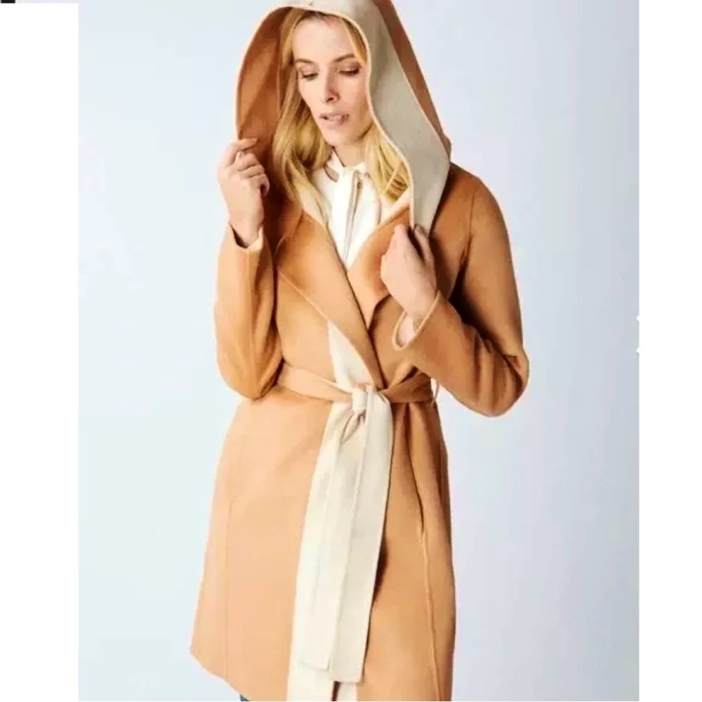 BCBG MAXAZRIA Wool Wrap Long Soft Hooded Jacket Coat XS BCBGMAXAZRIA almost sold - Picture 6 of 12